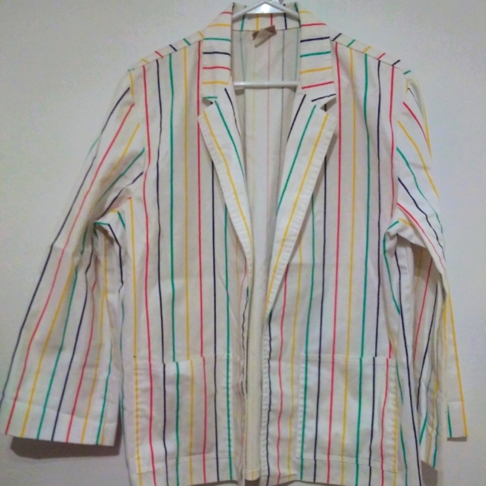 Vintage Unisex cotton open Summer blazer size L